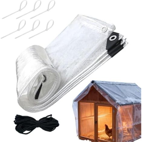 Housses de poulailler transparentes pour l'hiver avec cordons (1/5)