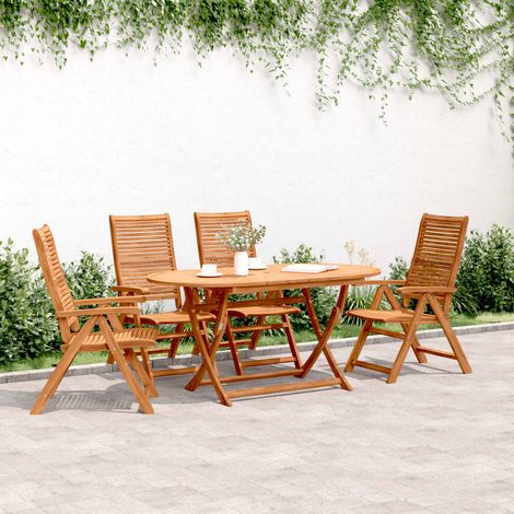 Sillas jardín reclinables 4uds madera maciza acacia 56x72x107cm (1/5)