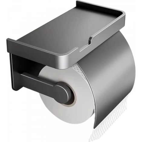 Distributeur de papier toilette, porte-papier toilette en aluminium, distributeur de papier toilette avec couvercle, porte-papier toilette peu encombrant, porte-papier toilette résistant à la rouille (1/5)
