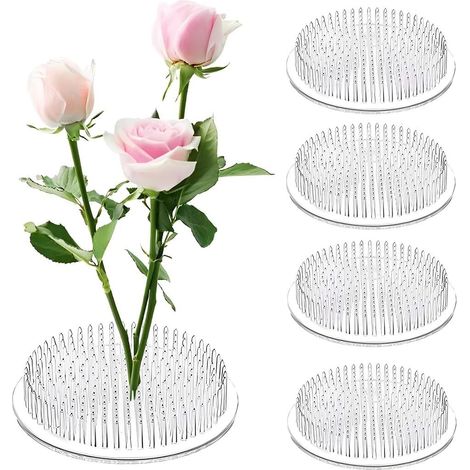 4 Pcs Pin Ikebana Convient Ronde,Transparent Ikebana Arrangement De Fleurs Avec 3 Ventouses,Flower Frog,Support En Forme De Grenouille,Pique Fleurs,Grille à Fleurs Pour Maison,Bureau,Fleuriste