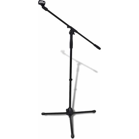 Pied de microphone réglable et pliable en acier noir, 3 pieds, hauteur 94 à 165 cm - PANGIVO (1/4)