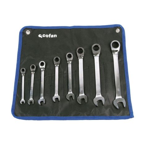 Set de 8 llaves combinadas con carraca reversible de 8 piezas 09504055