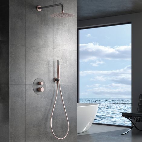 Imex - Columna Ducha Empotrada Termostatica Gris Serie Line (1/4)