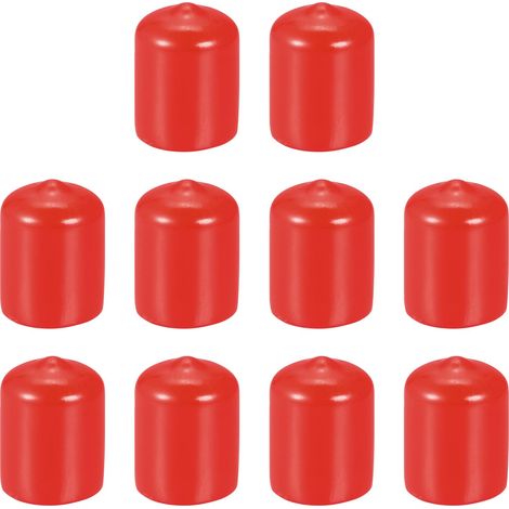 10 Paquet 17mm ID Rouge Vis Filetage Protecteurs Caoutchouc Fin Bouchons Boulon Couvercles pour Vis Boulon Meubles Tuyau (1/5)
