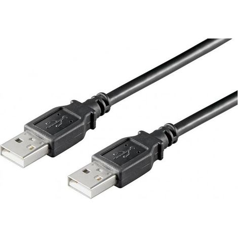 Microconnect USB2.0, M/M, 0,5m - USB Cavo (M/M, 0,5m, 0,5m, USBUSB A, USB A, 2.0, Connettore maschio/Connettore maschio, Nero)