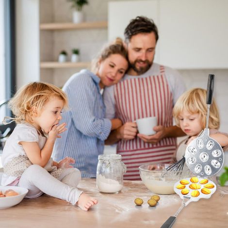 Moule à gaufres aux noix en acier inoxydable, compatible avec les plaques de cuisson à gaz, permet de réaliser des gaufres aux noix de 4 cm, sûr, facile à utiliser, sans BPA. (1/5)