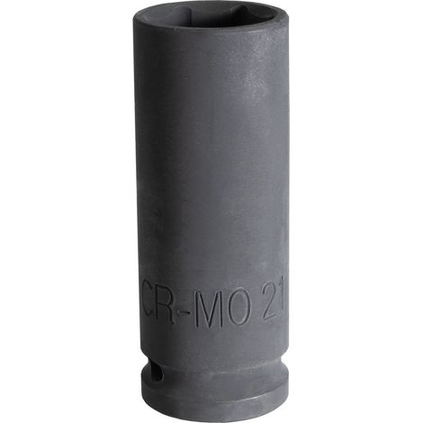 Schwarze Schlagschrauber-Nuss 1/2" 6-kant lang 21 mm