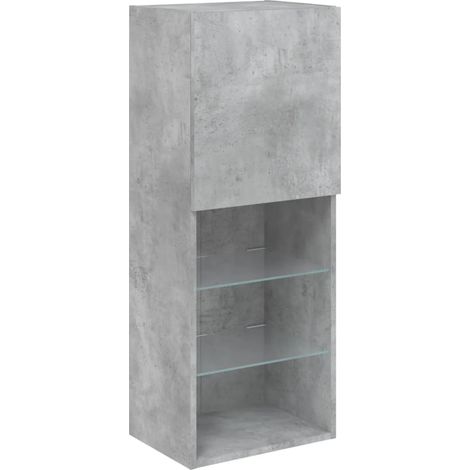 Mobile TV multimediale scaffale per televisione televisione buffet sala da pranzo soggiorno camera da letto con luci a LED 40,5 x 30 x 102 cm grigio 020026597
