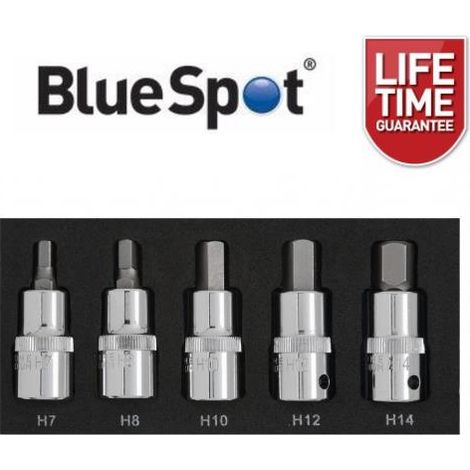 Blue Spot Tools 5 Piece 1/2" Hex Bit Set (H7-H14) (EVA Foam) (1/3)