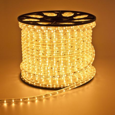 TrAdE Shop Traesio - Striscia Strip Led A Metro Led Luce Fredda Calda Rgb Driver Incluso Per Esterno - -Bianco Caldo -SMD 3528