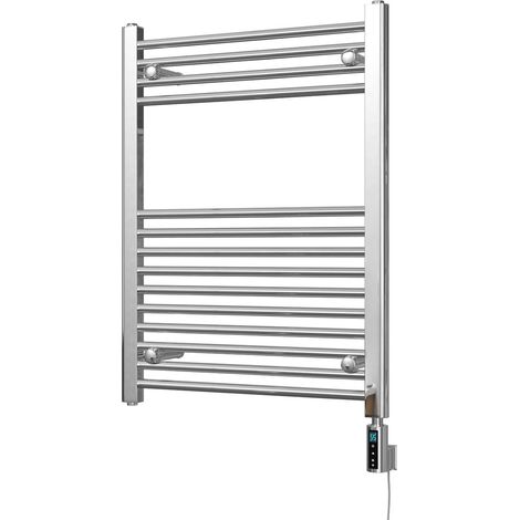 Zennor - Chrome Electric Towel Rail H800mm x W600mm Straight 200w Thermostatic WIFI (1/3)