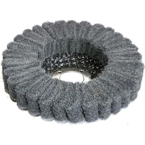 Disque à lamelles en fibre de nylon de 100 mm, gris, grain 800, disque de ponçage abrasif pour meuleuse d'angle (alésage : 16 mm, 1 pièce) (1/5)