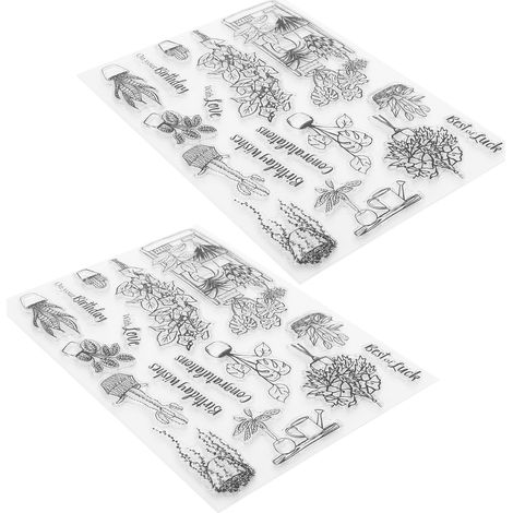 Vase transparent et tampon transparent pour scrapbooking, albums photo et cartes décoratives T1725TC (1/5)
