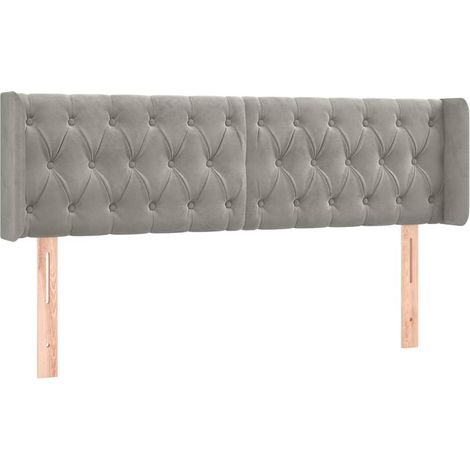 Maison Exclusive - Cabecero de terciopelo gris claro 147x16x78/88 (1/5)