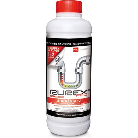 RUREX PRO 1L LIMPIADOR PARA TUBERÍAS, SIFONES Y DESAGÜES (1/2)