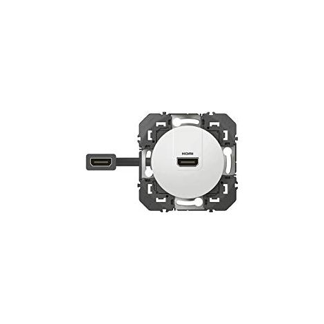 Legrand – Prise HDMI 2.0 préconnectorisée 600385 – Transmission audio vidéo HD jusqu'à 10m – Installation encastrée ou en saillie – Coque de protection chantier
