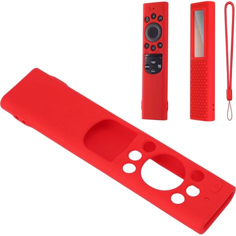 Schutzhülle aus Silikon, kompatibel mit der wiederaufladbaren Solarfernbedienung Samsung TM2180 EcoBN59 Eco RF (2022) (rotes Set) (1/5)