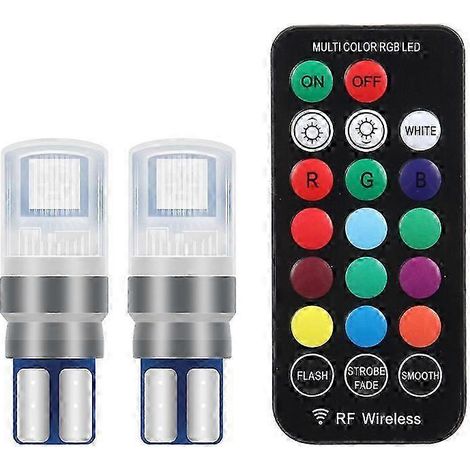T10 LED RGB 194 168 W5W 5050 SMD avec télécommande CANbus Plafonnier de lecture pour voiture Automobiles Lampe à culot en liquidation (1/5)