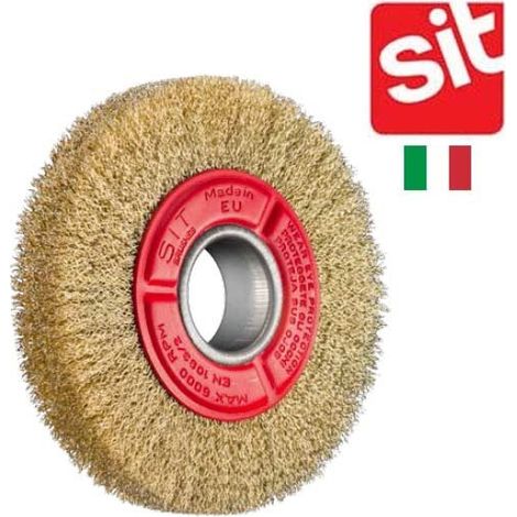 Brosse circulaire 150mm pour touret – Fils acier laitonnés ondulés 0.30mm – Qualité professionnelle pour métal et bois dur – SIT