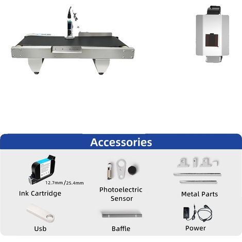 Impresora de inyección de tinta térmica, codificación continua automática, compatible con impresión de códigos de barras, S3, impresora de 25,4 mm (1/2)