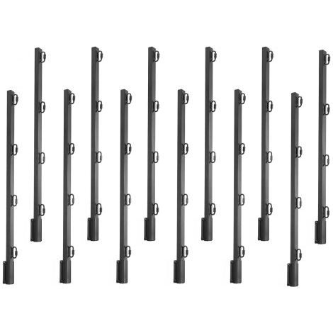Übersteigschutz Zaunerhöhung, 12er-Pack. Stacheldrahtarm 815x75x45 mm, Stacheldrahtabweiser, Stacheldrahthalter aus Stahl, flach oder oberflächenmontierte Stacheldraht-Verlängerungsarme (1/5)