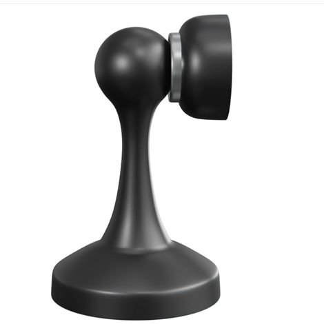 Magnetischer Türstopper Boden- oder Wandmontage Starker Magnet Einfache Montage (Schrauben im Lieferumfang enthalten) Edelstahl Schwarz Durchmesser 48 x 82 mm (1/4)