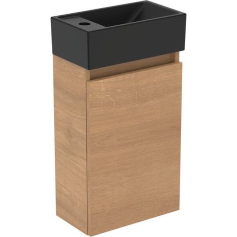 IDEAL STANDARD R0579Y8 Ensemble mobilier Eurovit+ lavabo meuble gauche 37 cm noir (1/5)