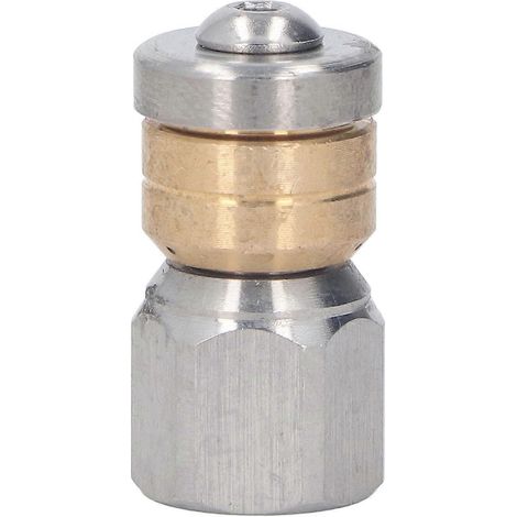 Buse de nettoyeur haute pression en acier inoxydable et laiton, mini buse compacte pour débouchage d'égouts, compatible eau chaude et froide