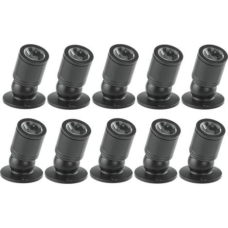 Mini focos LED empotrables de techo de 1 W con controlador de 100-265 V CA para el hogar/bodega/joyero/sala de estar/armario, 10 unidades [Clase energética A+] (Negro, luz cálida) (1/5)