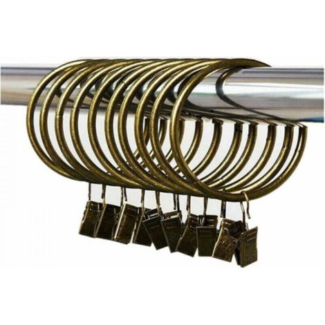 Set of 30 bronze metal rings for crafts and removable clips (55 mm) (1/4)