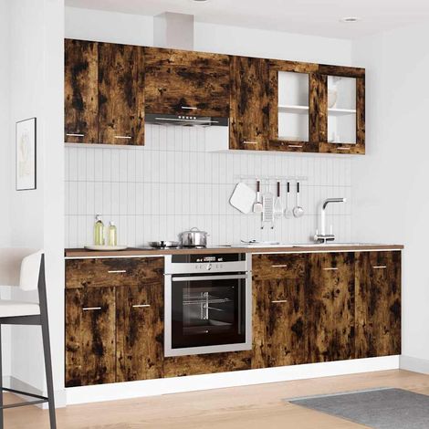 Küchenschrank-Set Lyon 8 pcs Räuchereiche 240 x 46 x 81,5 cm vidaXL