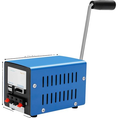 Générateur à manivelle, Alimentation d'urgence portable, Charge écologique, Bleu (1/2)