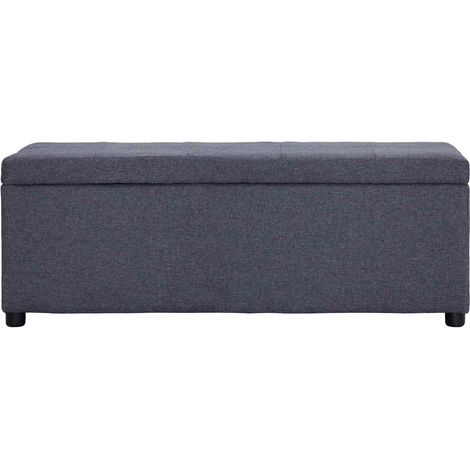 Maison Exclusive - Bank mit Staufach 116 cm Dunkelgrau Polyester (1/5)