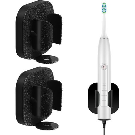 2 Pièces Auto-Adhésif Pot Brosse à Dent Salle De Bain Support Tete Brosse a Dent Electrique pour Brosse à Dents électrique (1/4)