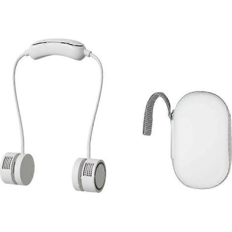 Ventilateur de cou avec fonction rafraîchissante, mini ventilateur portable pour les voyages et le sport en extérieur + boîte de rangement (1/5)