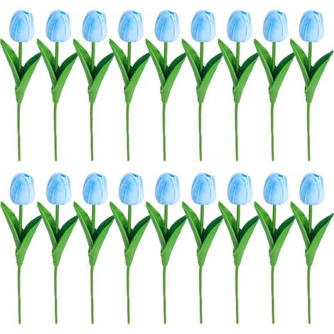 Tulipe Artificielle - 33 cm - Tige Flexible en Fil d'Acier - Pour Décoration Intérieure Centre de Table Bouquet Mariage - Lot de 20 (1/5)