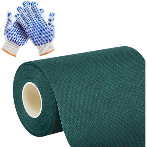 15cm 10m Ruban de Gazon Artificiel Auto-adhésif Ruban synthétique de Gazon synthétique à Collage élevé + 1 Paire de Gants (1/5)