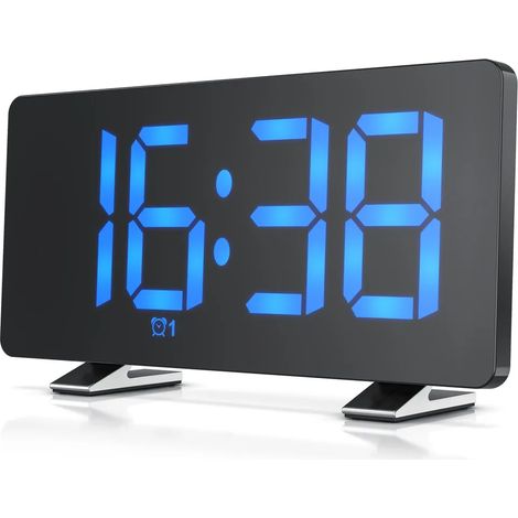 Radio-réveil Bearware, radio-réveil numérique avec variateur automatique, fonction snooze et 15 stations de radio FM préréglées. (1/5)