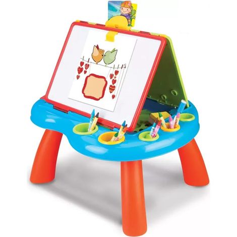 Trade Shop - Tisch mit doppelter Tafel für Kinder, Fächer für Zubehör, Puzzle und Kreide - (1/4)