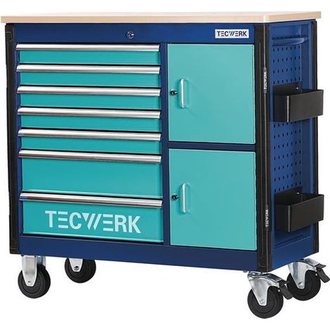 Rollwerkbank PLUS 2.0 T Außen-B1090xT500xH1055mm Schubl.7 30kg 500kg TECWERK (1/2)