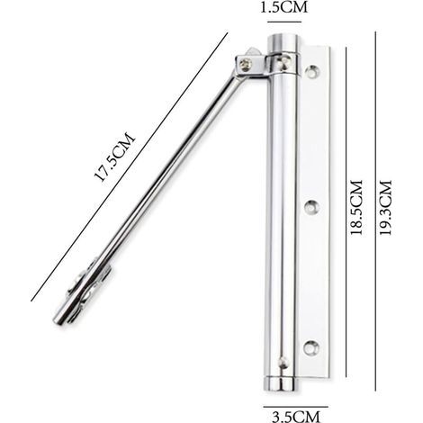 Automatique Ferme-porte Réglable Fermeture De Porte 1 Pièce Ressorts De Ferme-Porte Ferme-Porte Alliage d'Aluminium Fermeture à Ressort Automatique Ferme-Porte En Acier Inoxydable (1/3)