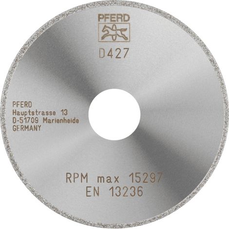 PFERD TOOLS Diamant-Trennscheibe D1A1R 100x2,0x22,23 mm D427 (grob) durchgängiger Belag für GFK/CFK (1/4)