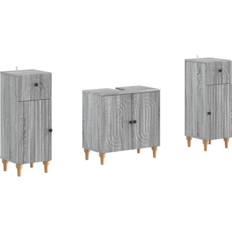 Ensemble de 2 meubles de salle de bain ALKMAAR Sonoma gris vidaXL (1/5)