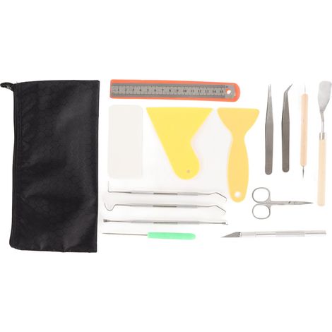Kit de Dépose Vinyle 15 Pièces Règle Précise Ciseaux Pince à Déposer Crochet DIY Accessoires de Bricolage (1/5)