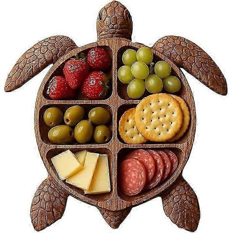 Planche à charcuterie en bois pour fromages et pains sur le thème des tortues marines un plateau de service innovant pour fromages, charcuteries et fruits.-AquaForge (1/5)