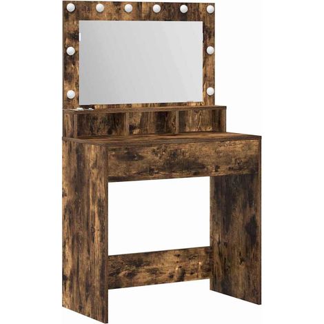 Maison Exclusive - Tavolo da Trucco con lo scaffale Rovere fumé 75,5 x 41 x 135 cm