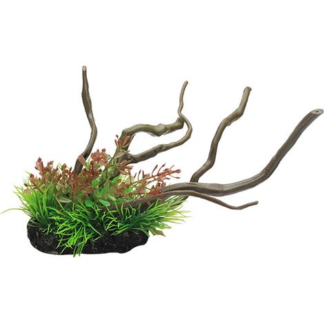 1 plante artificielle pour aquarium, racines d'arbre en PE et résine, décor aquatique naturel, aménagement paysager d'aquarium (1/5)