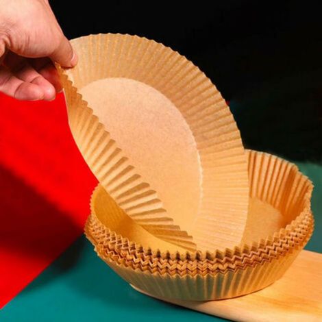 Papier Cuisson - Friteuse À Air - 20 Cm - Antiadhésif - Silicone Alimentaire - 100 Pièces (1/4)