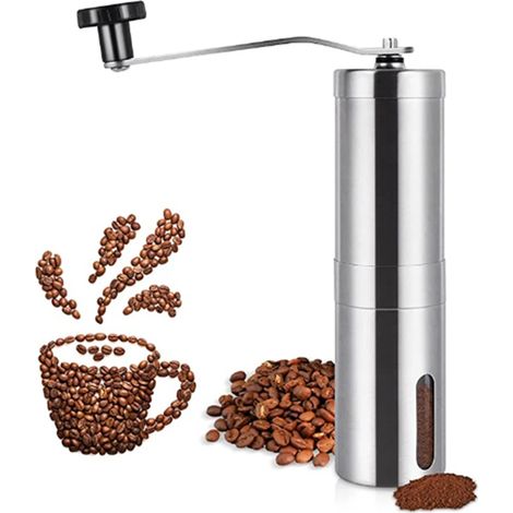 Moulin à café manuel avec mouture réglable pour expresso, cafetière à piston et café filtre, idéal pour la maison, le bureau et les voyages.-AquaForge (1/3)