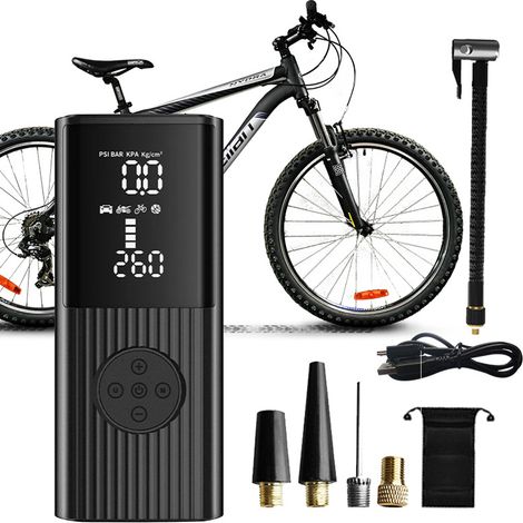 Tragbarer Luftkompressor zum Aufpumpen von Reifen – 180 PSI und 6000 mAh, Handluftpumpe, genaue Druck-LCD-Anzeige, 3-fach schnelles Aufpumpen, für Auto-, Fahrrad- und Motorradreifen, Bälle.P008